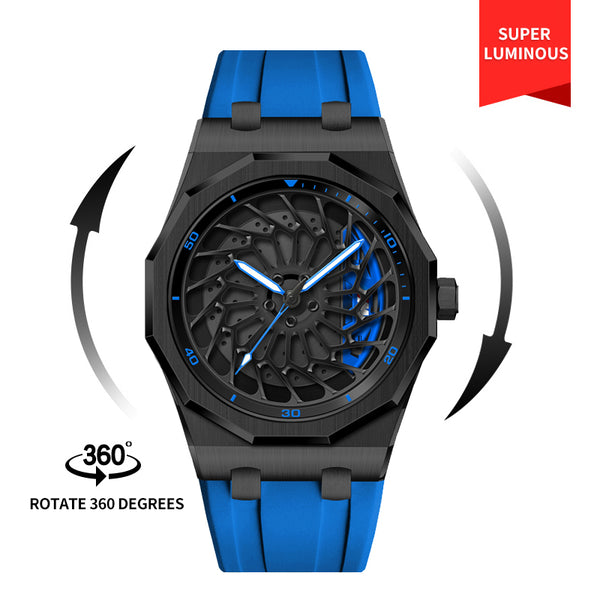 Blue Babusar BMW i8 spinning wheel watch