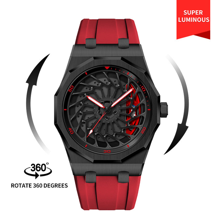 Red Babusar BMW i8 spinning wheel watch