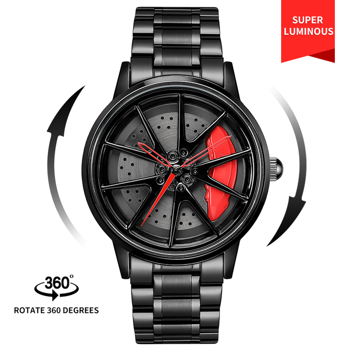 Babusar BMW M3 watch with red caliper spinning rim design