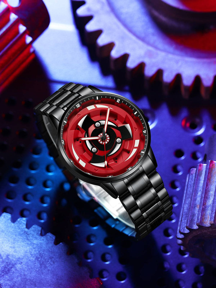 Babusar Naruto Izuna Uchiha Edition watch displayed on stand