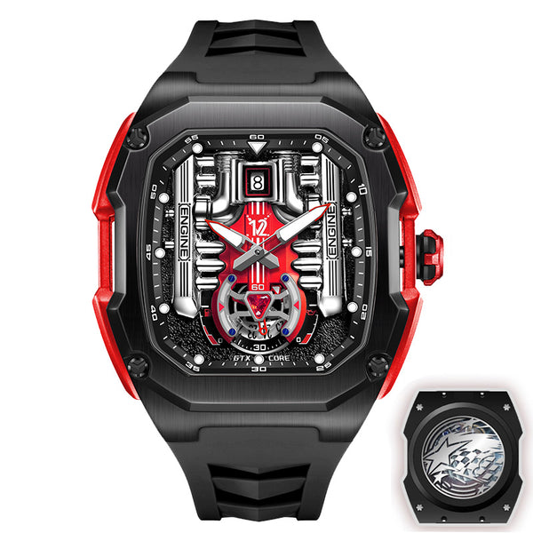 Babusar V12 Phantom Watch Crimson Velocity Edition Front View