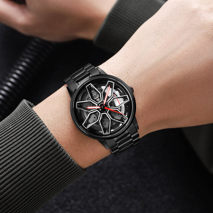 Babusar Lambo watches stainless steel Revuelto timepiece with wheel dial